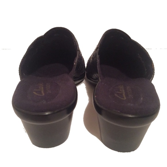 Clarks Bendables Womens Gray Leather Mule Heel Shoes Size 7 M 64948 - Picture 4 of 9